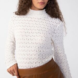 Sanctuary - Lace Mock Neck Top Ivory Size L